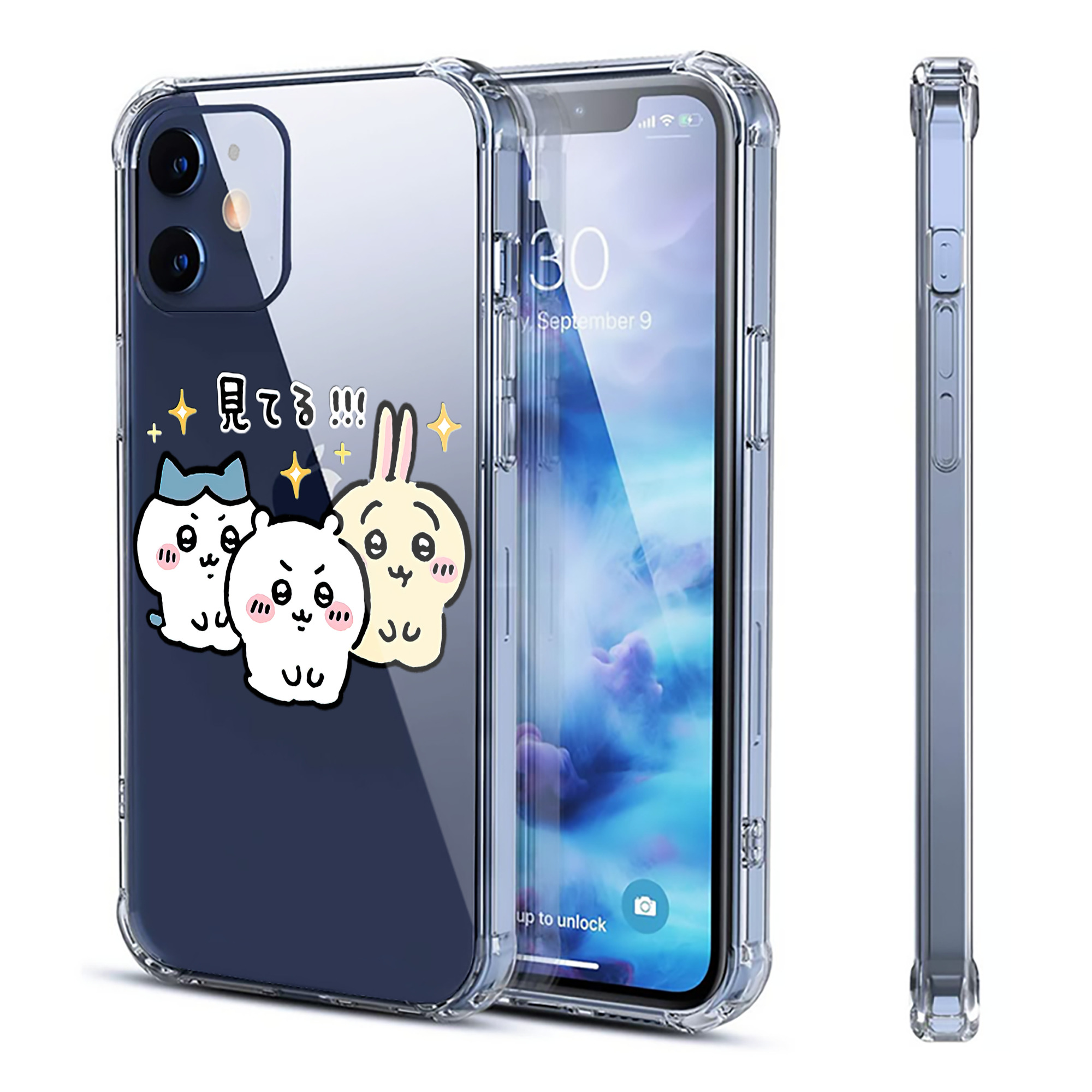 （画像用） ちいかわ ハチワレ Chii-kawa hachiware 【iPhone 12シリーズ対応】透明スマホケース（クリアソフトケース）